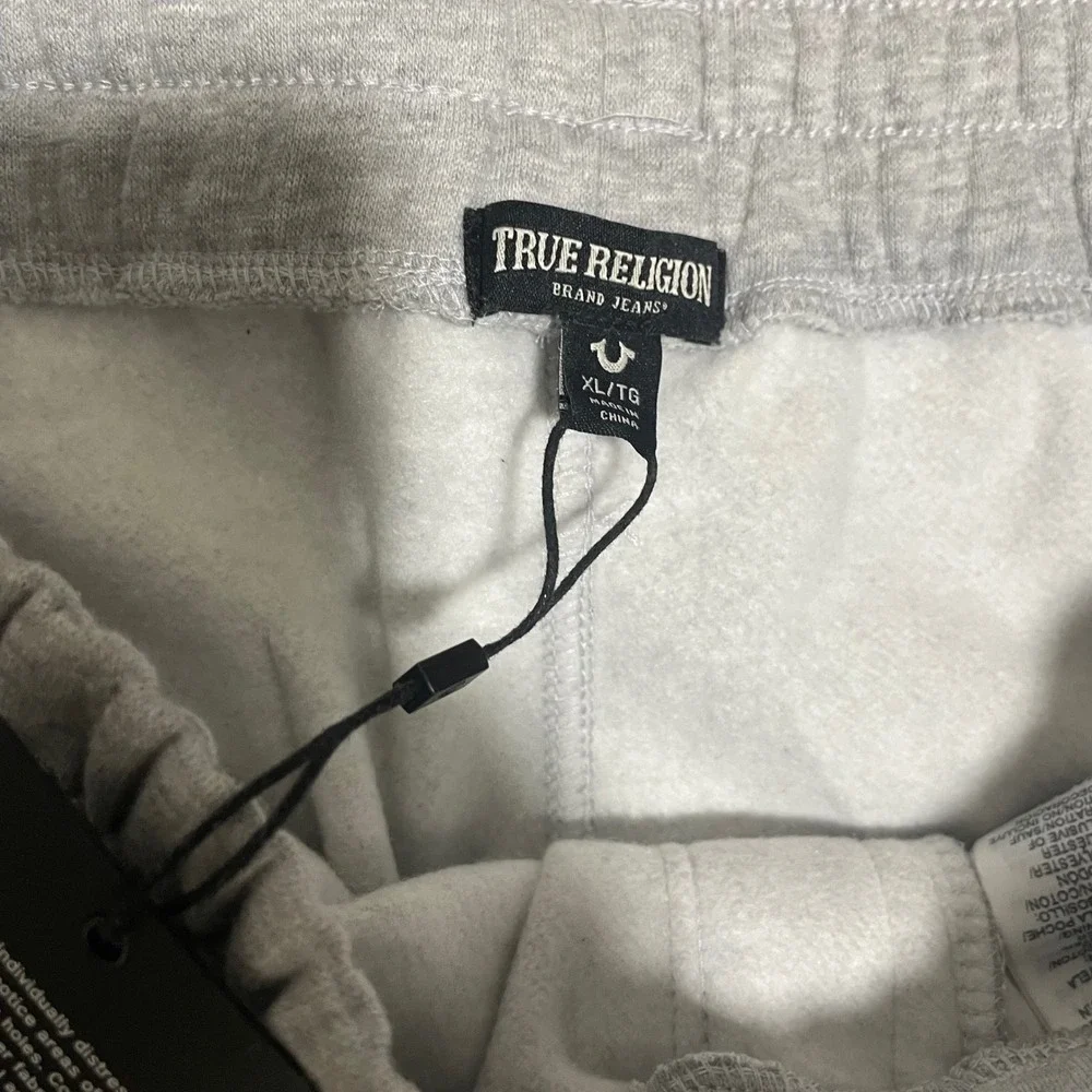 True‎ Religion Mens Contrast Panel Joggers Heather Grey Black XL NWT 700023